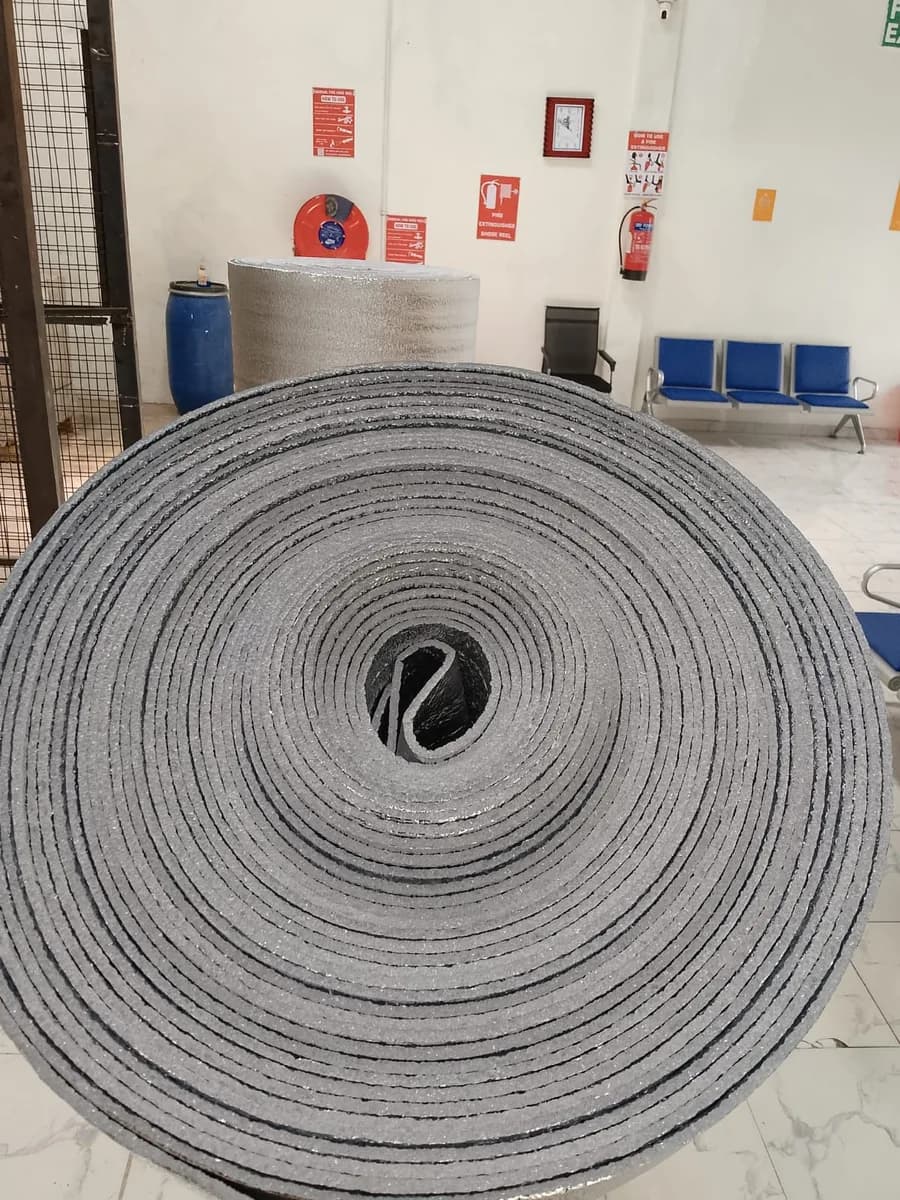 Roll of double-laminated reflective foil polyethylene roof insulation