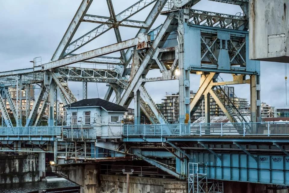 Riveted structural steel bridgework